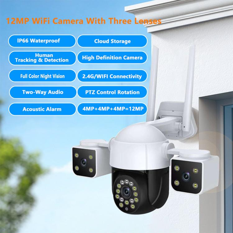 QX155 6MP Triple Camera WiFi Version Supports Humanoid Detection, EU Plug, US Plug, UK Plug, AU Plug QX155 6MP Triple Camera WiFi Version Supports Humanoid Detection, EU Plug, US Plug, UK Plug, AU Plug